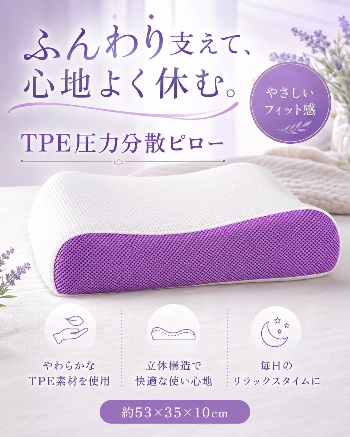 ペクチン枕 通気性空気層 TPE 枕 水で洗える、ゼロプレッシャー頚椎枕 ラテックス 大人用 シングル枕